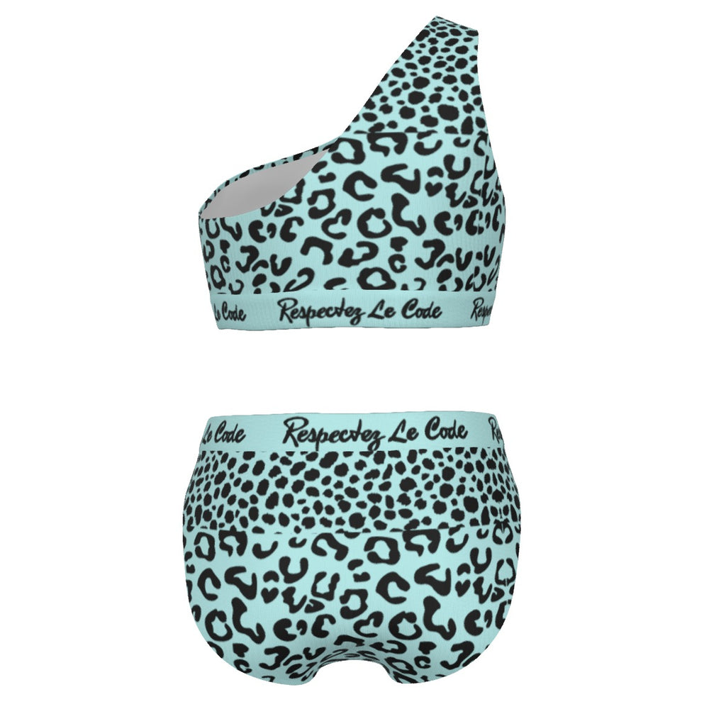 Wild Feline Dual Print One-Shoulder Bikini - Respectez Le Code