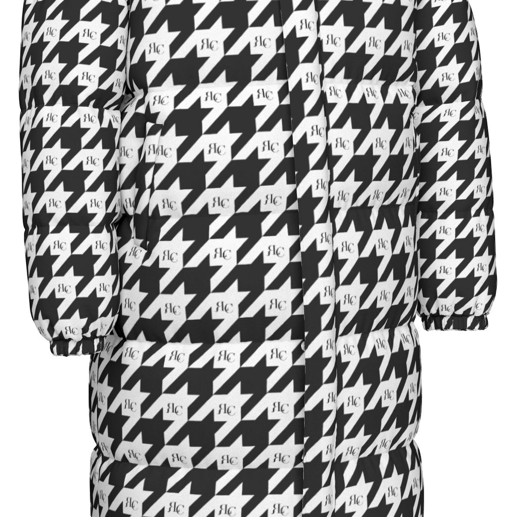 RLC Logo Houndstooth Print Windproof Puff Jacket - Respectez Le Code