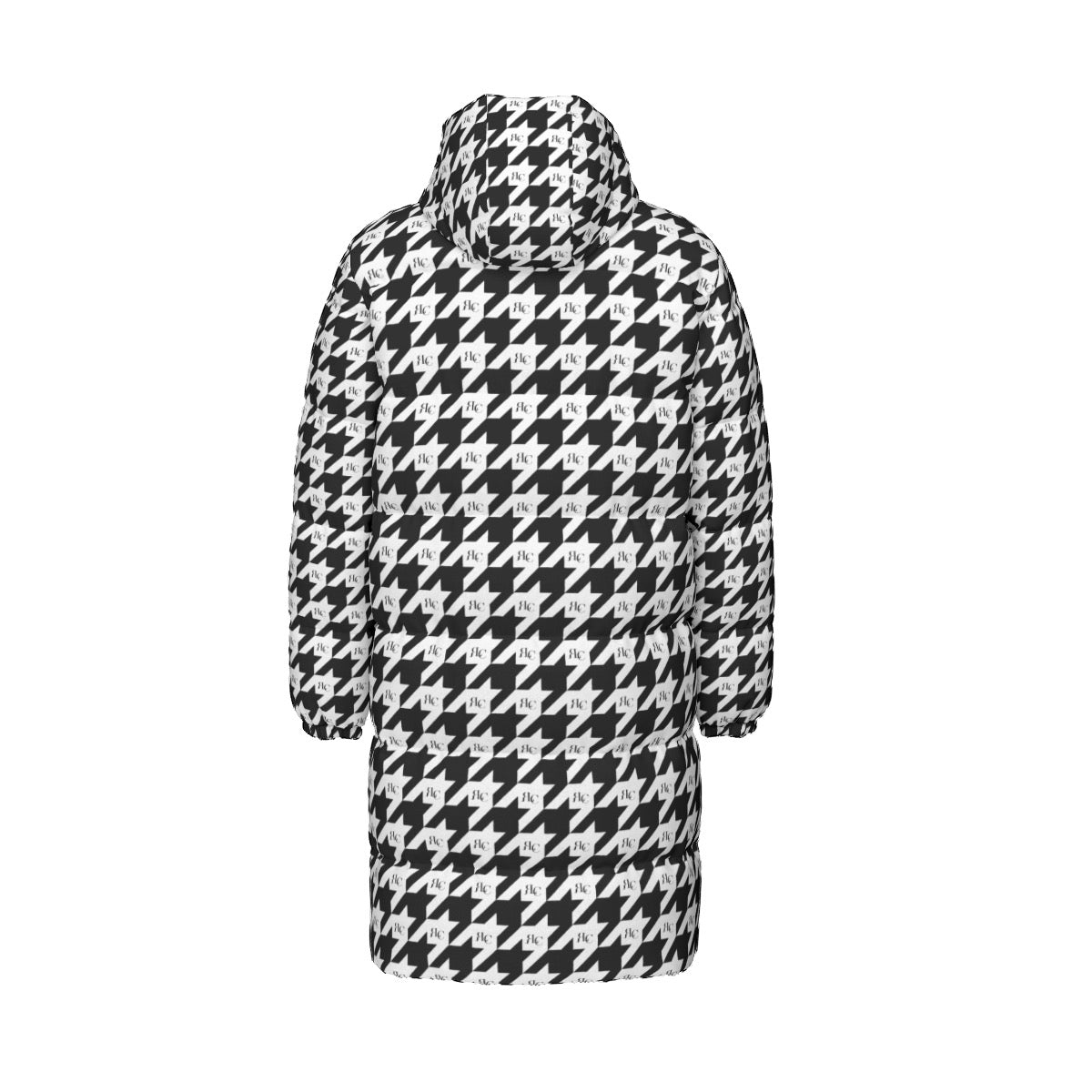 RLC Logo Houndstooth Print Windproof Puff Jacket - Respectez Le Code