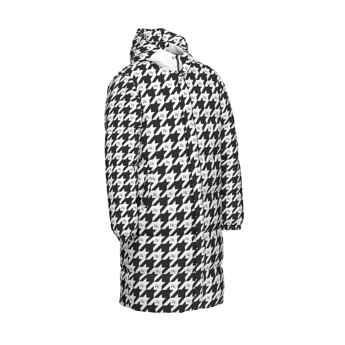 RLC Logo Houndstooth Print Windproof Puff Jacket - Respectez Le Code
