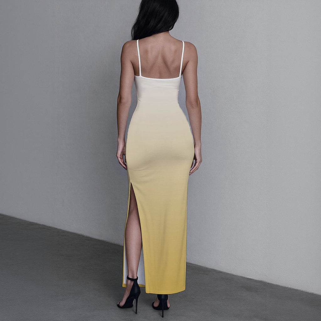 SlimSilk High‑Slit Ombre Maxi Dress - Respectez Le Code