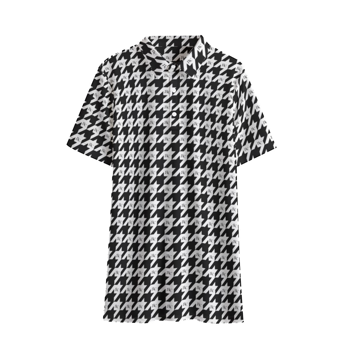 RLC Logo Houndstooth Print Men's Polo Shirt - Respectez Le Code