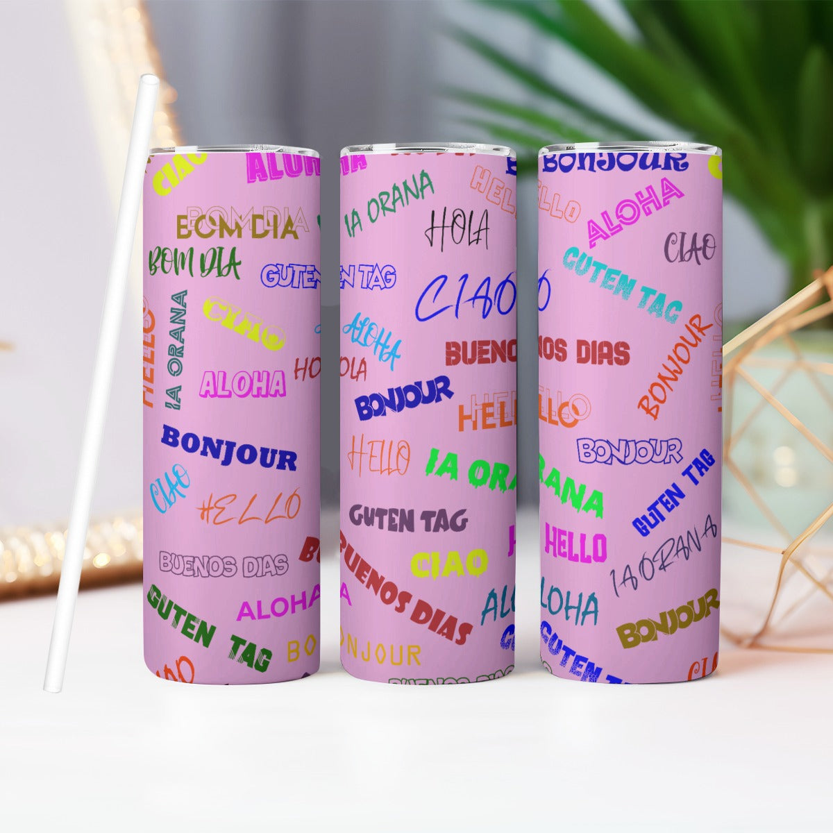 Colorful Language Straight Tumbler - Respectez Le Code