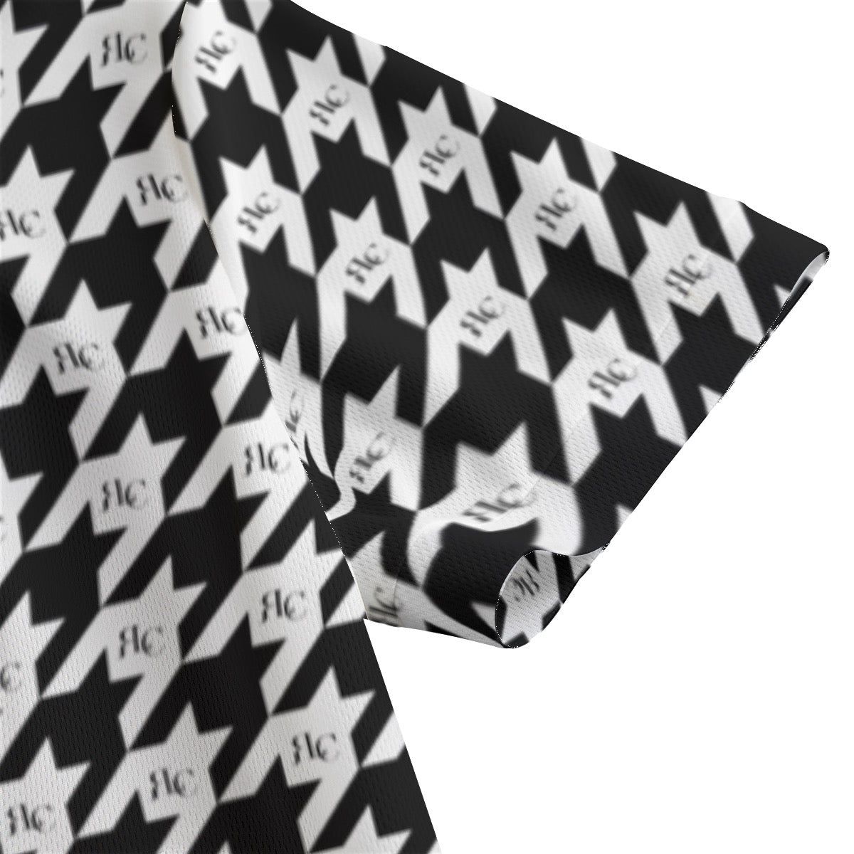 RLC Logo Houndstooth Print Men's Polo Shirt - Respectez Le Code
