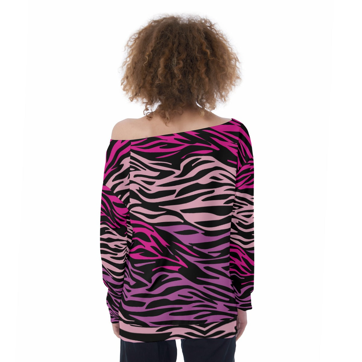 Le Tigre Violet Off-Shoulder Sweatshirt - Respectez Le Code