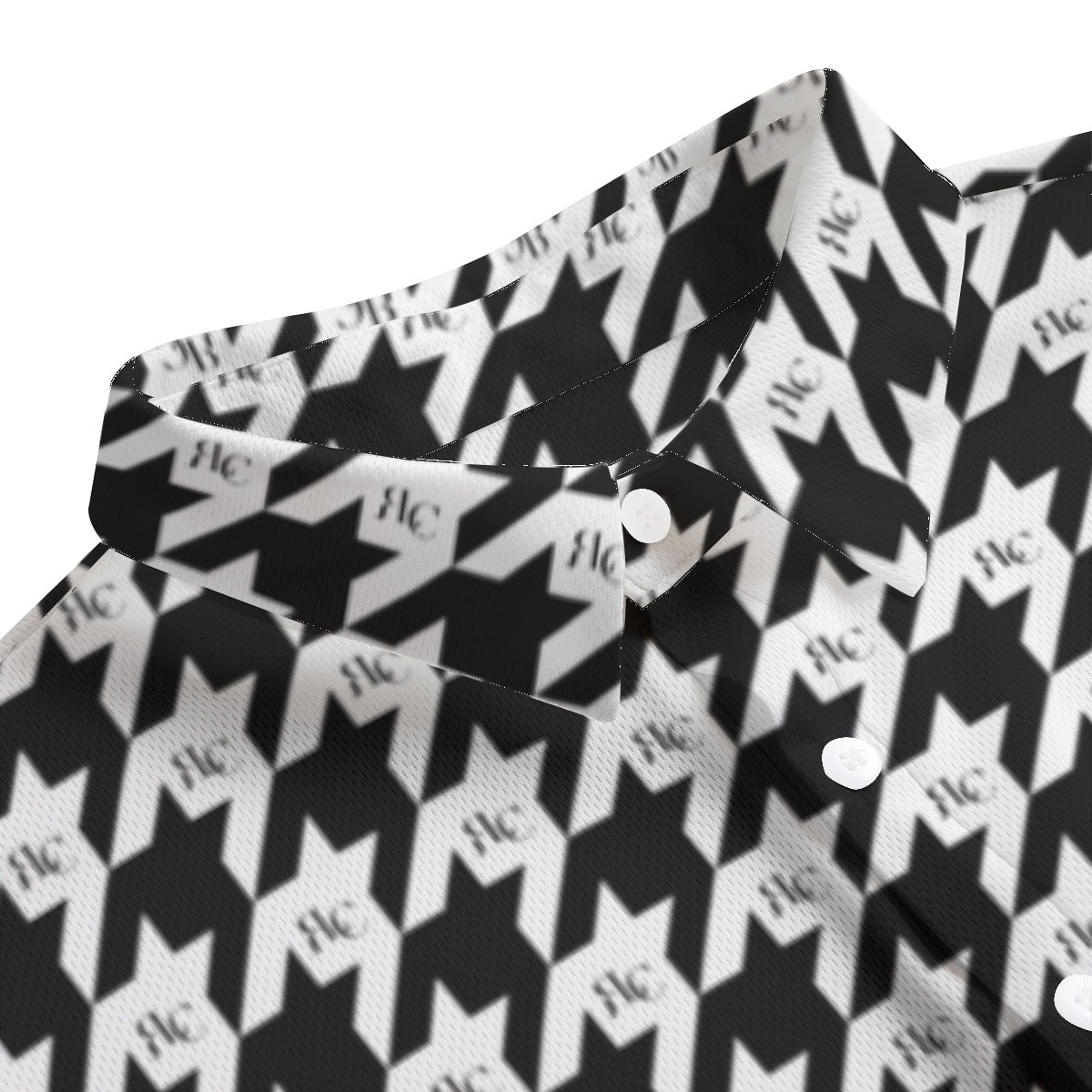 RLC Logo Houndstooth Print Men's Polo Shirt - Respectez Le Code