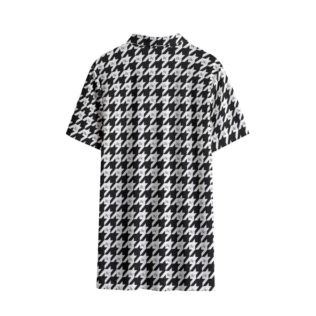 RLC Logo Houndstooth Print Men's Polo Shirt - Respectez Le Code