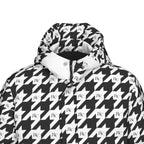RLC Logo Houndstooth Print Windproof Puff Jacket - Respectez Le Code