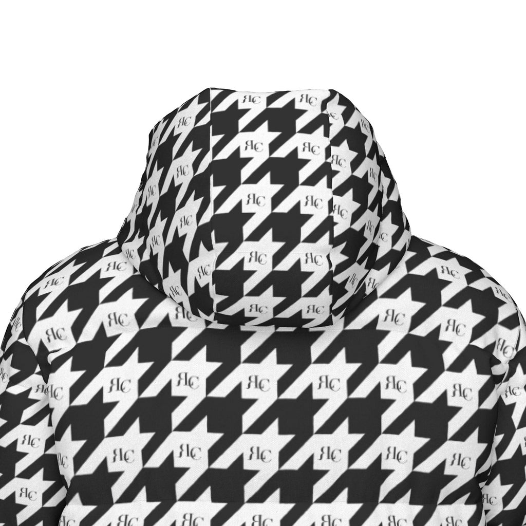 RLC Logo Houndstooth Print Windproof Puff Jacket - Respectez Le Code