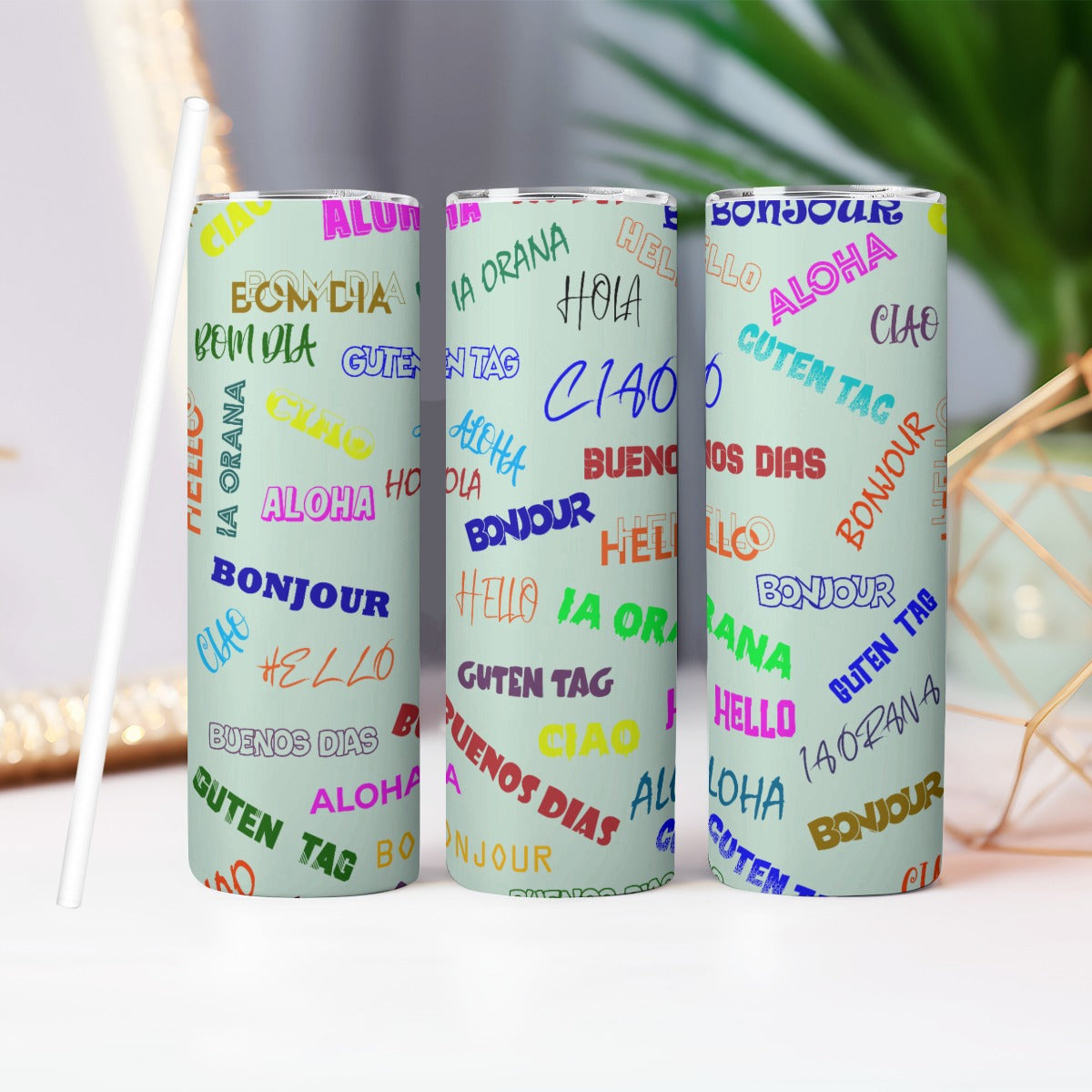 Colorful Language Straight Tumbler - Respectez Le Code