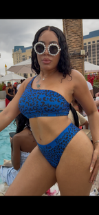 Wild Feline Dual Print One-Shoulder Bikini - Respectez Le Code