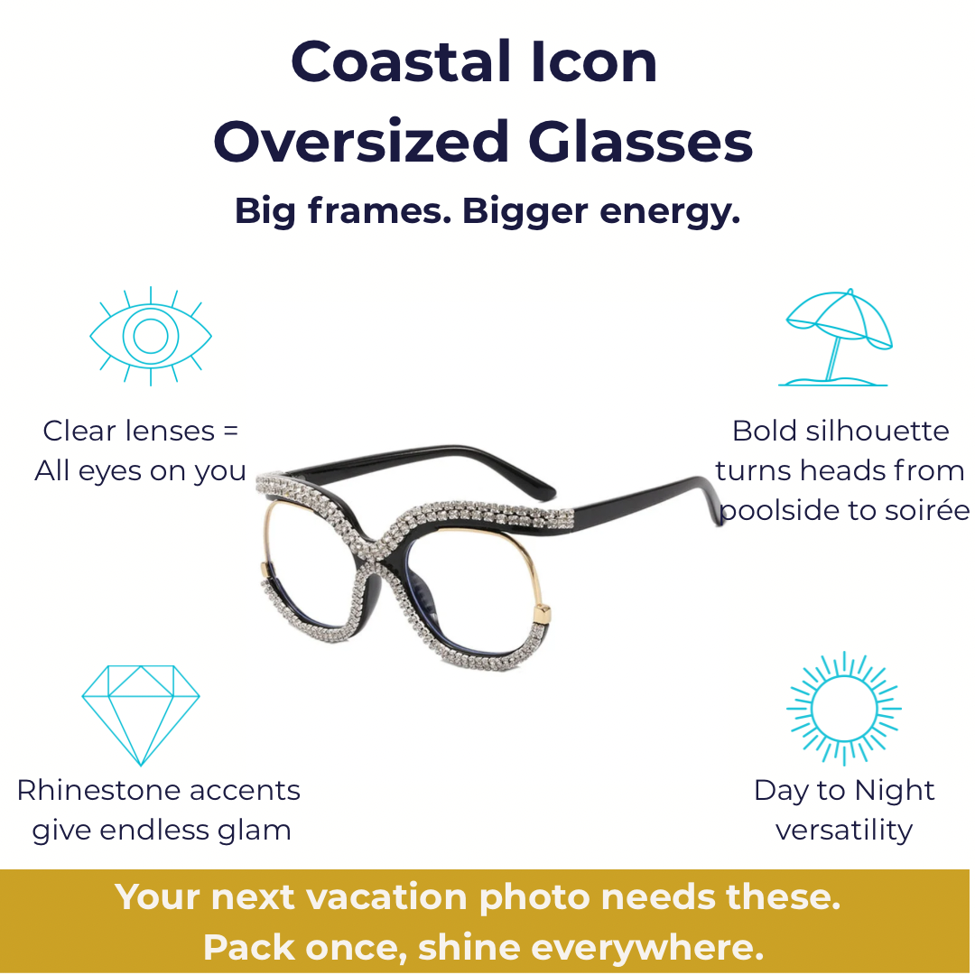Coastal Icon Oversized Glasses - Respectez Le Code