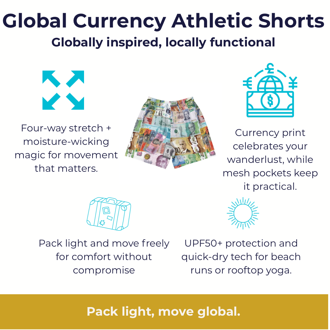 Global Currency Athletic Shorts - Respectez Le Code