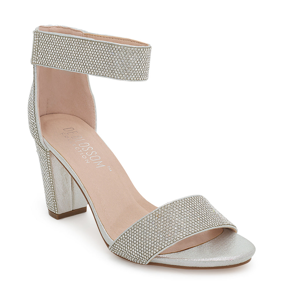 Glitzy Gala Block Sandal - Respectez Le Code