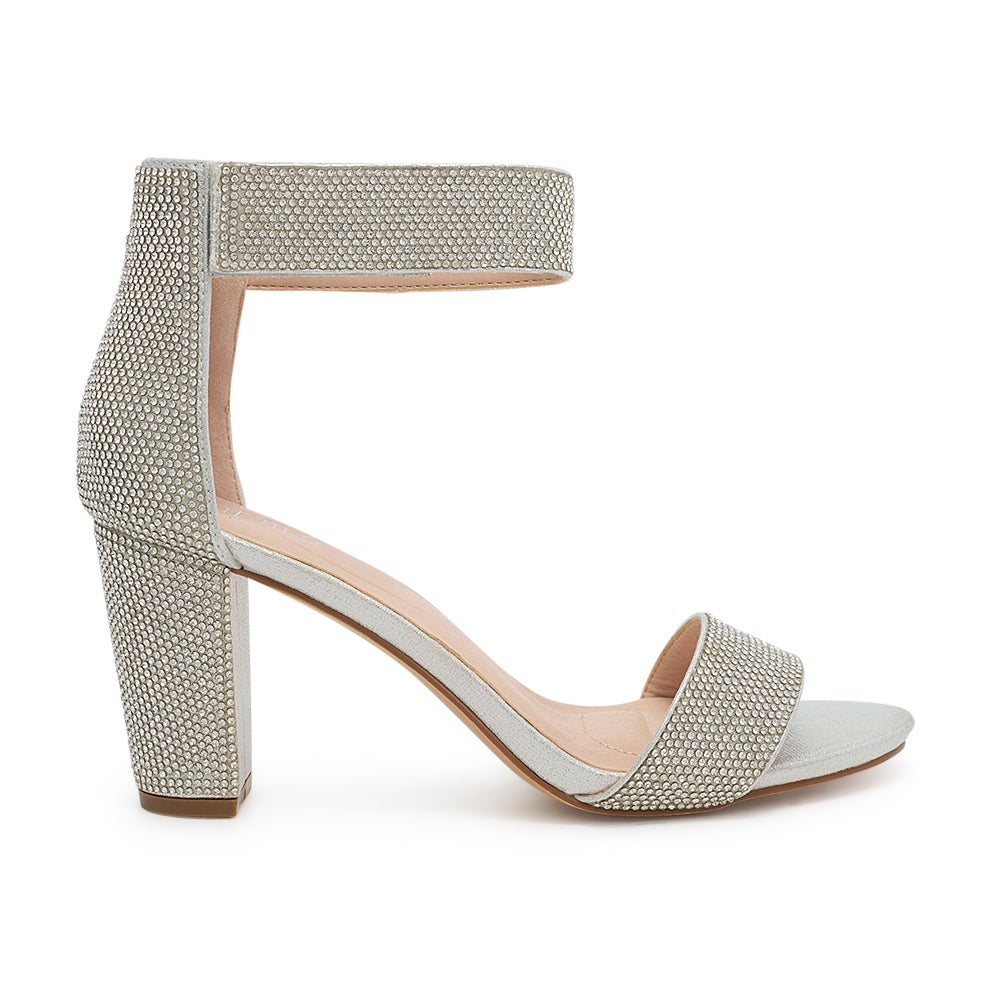 Glitzy Gala Block Sandal - Respectez Le Code