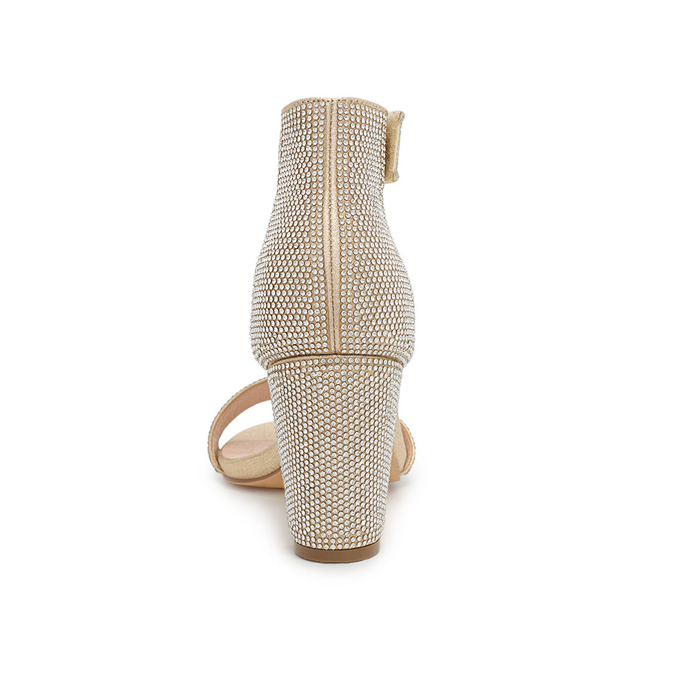 Glitzy Gala Block Sandal - Respectez Le Code