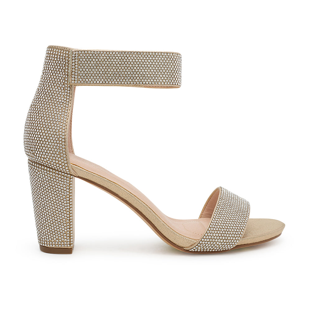 Glitzy Gala Block Sandal - Respectez Le Code