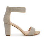 Glitzy Gala Block Sandal - Respectez Le Code