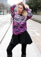 Le Tigre Violet Off-Shoulder Sweatshirt - Respectez Le Code