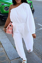 Vacation Ready One-Shoulder Jumpsuit - Respectez Le Code