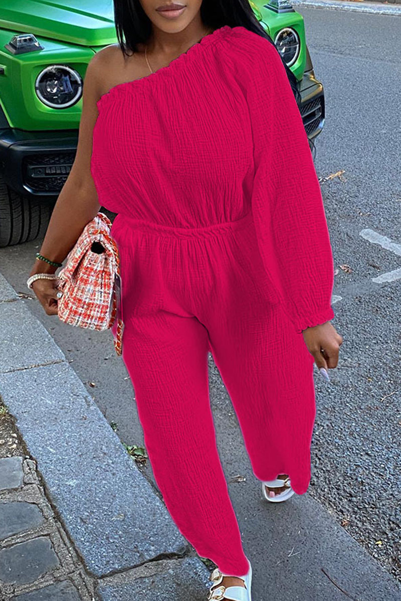 Vacation Ready One-Shoulder Jumpsuit - Respectez Le Code