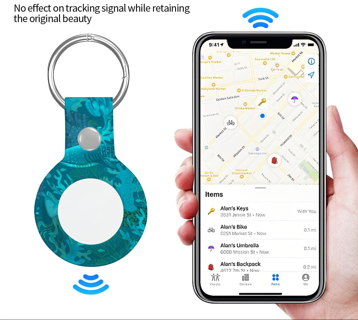 Aquatic Adventure Airtag Holder - Respectez Le Code