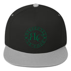 RLC Logo Money Green Embroidered Flat Bill Baseball Cap - Respectez Le Code
