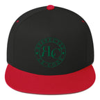 RLC Logo Money Green Embroidered Flat Bill Baseball Cap - Respectez Le Code