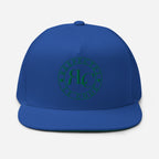 RLC Logo Money Green Embroidered Flat Bill Baseball Cap - Respectez Le Code