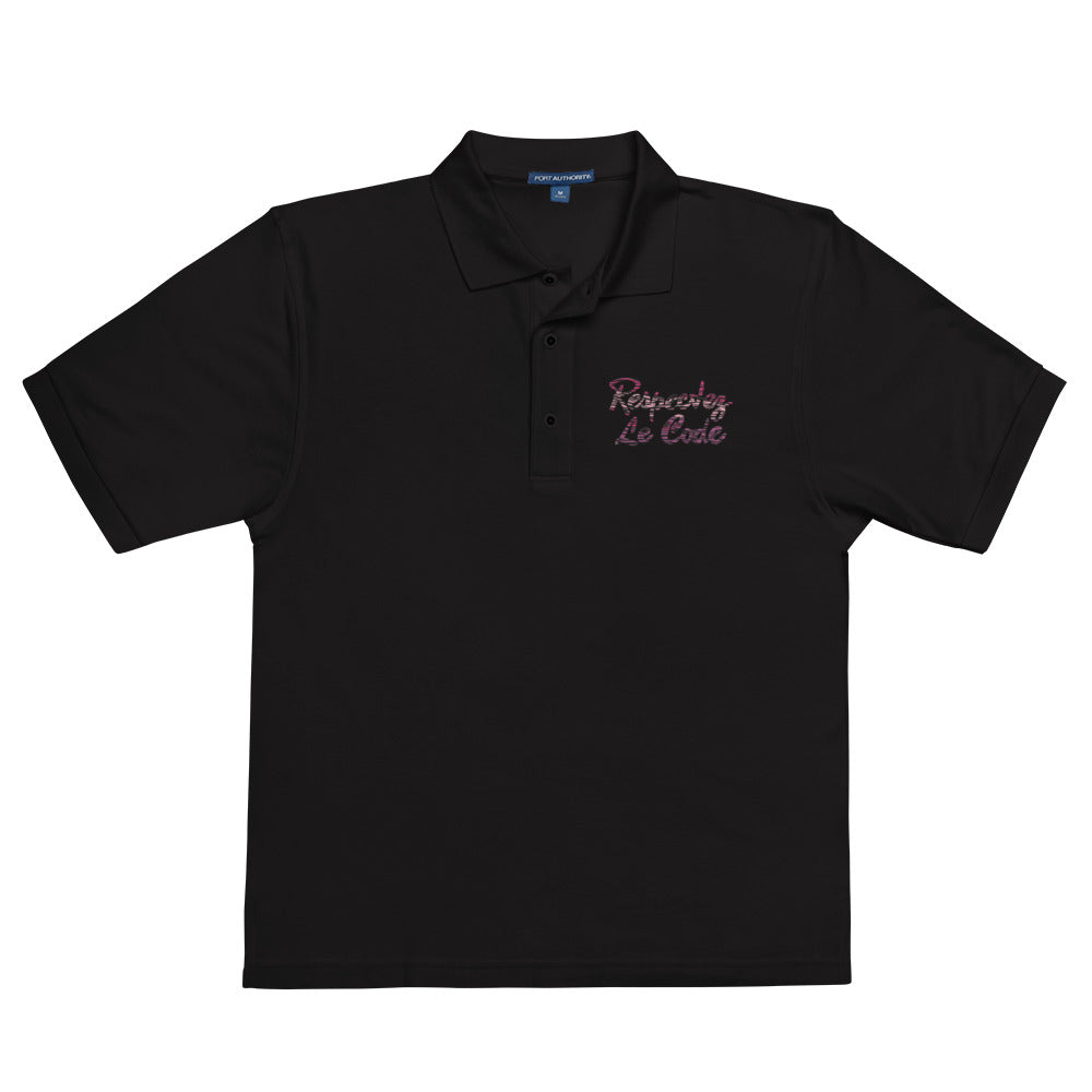 Le Tigre Violet Men's Premium Polo - Respectez Le Code