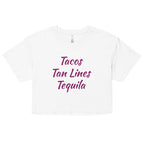 Tropical Trio Women’s Crop Top: Tacos Tan Lines Tequila - Respectez Le Code